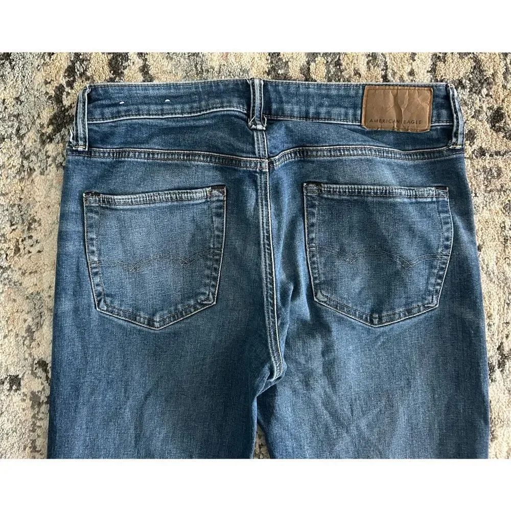 American Eagle Airflex Men’s Athletic Fit Denim Blue Jeans 30x30 Medium Wash